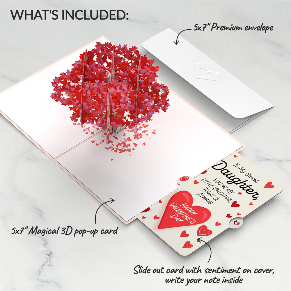 Valentine’s Day Tree Pop-Up Card and Sentiment Set for Daughter