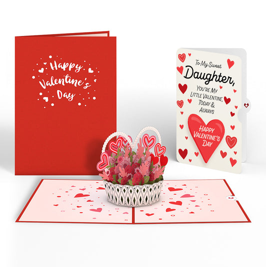 Valentine's Day Basket Pop-Up Card and Sentiment Set for Daughter