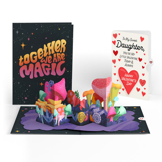 Together We are Magic Mushrooms Valentine Pop-Up Card and Sentiment Set for Daughter