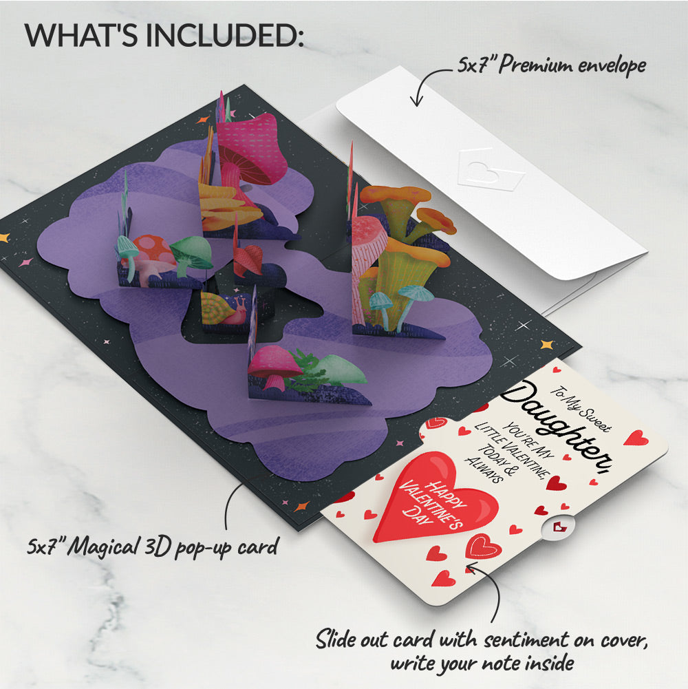 Together We are Magic Mushrooms Valentine Pop-Up Card and Sentiment Set for Daughter