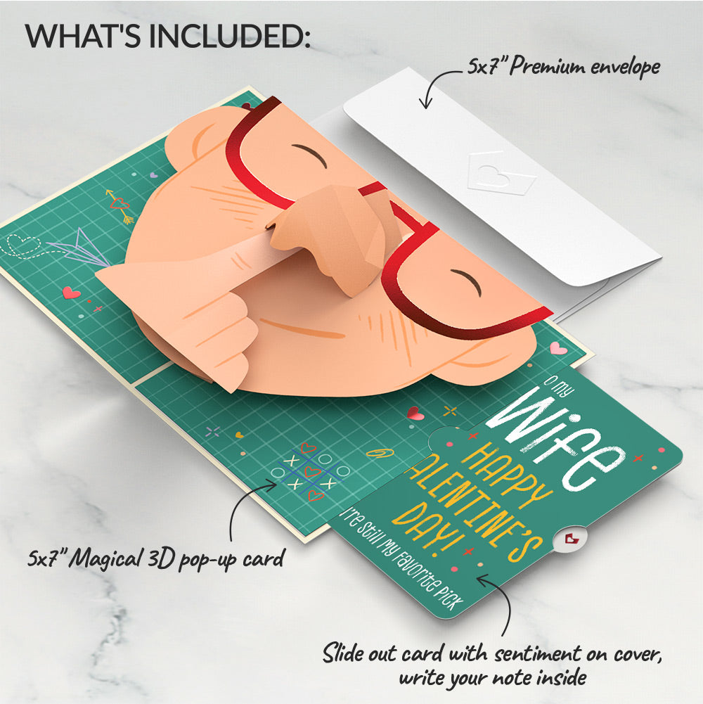 Pick You Every Time Valentine Pop-Up Card and Sentiment Set for Wife