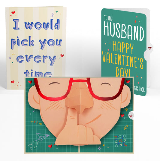 Pick You Every Time Valentine Pop-Up Card and Sentiment Set for Husband