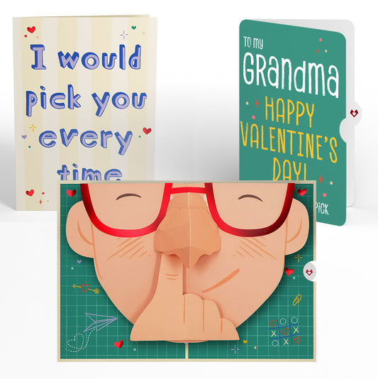 Pick You Every Time Valentine Pop-Up Card and Sentiment Set for Grandma