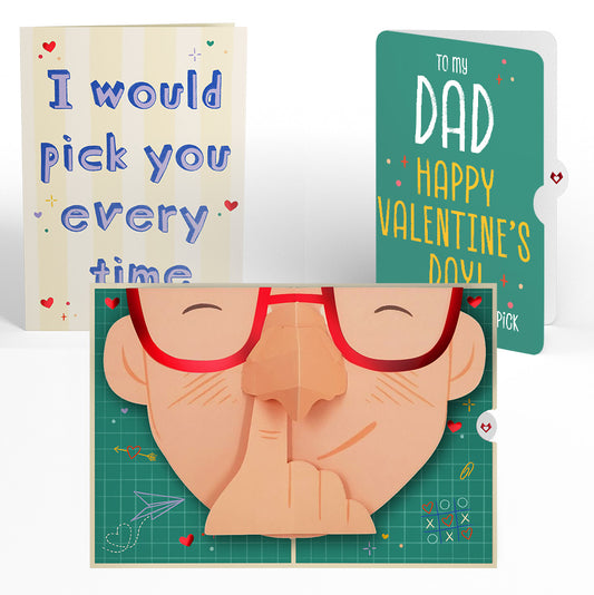 Pick You Every Time Valentine Pop-Up Card and Sentiment Set for Dad
