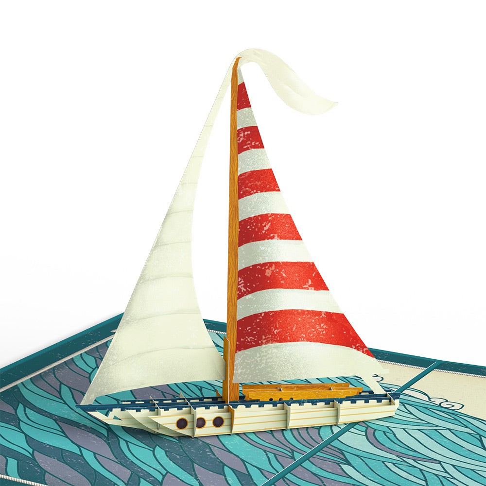 Sailboat on the Horizon Valentine Pop-Up Card and Sentiment Set for Fiancé
