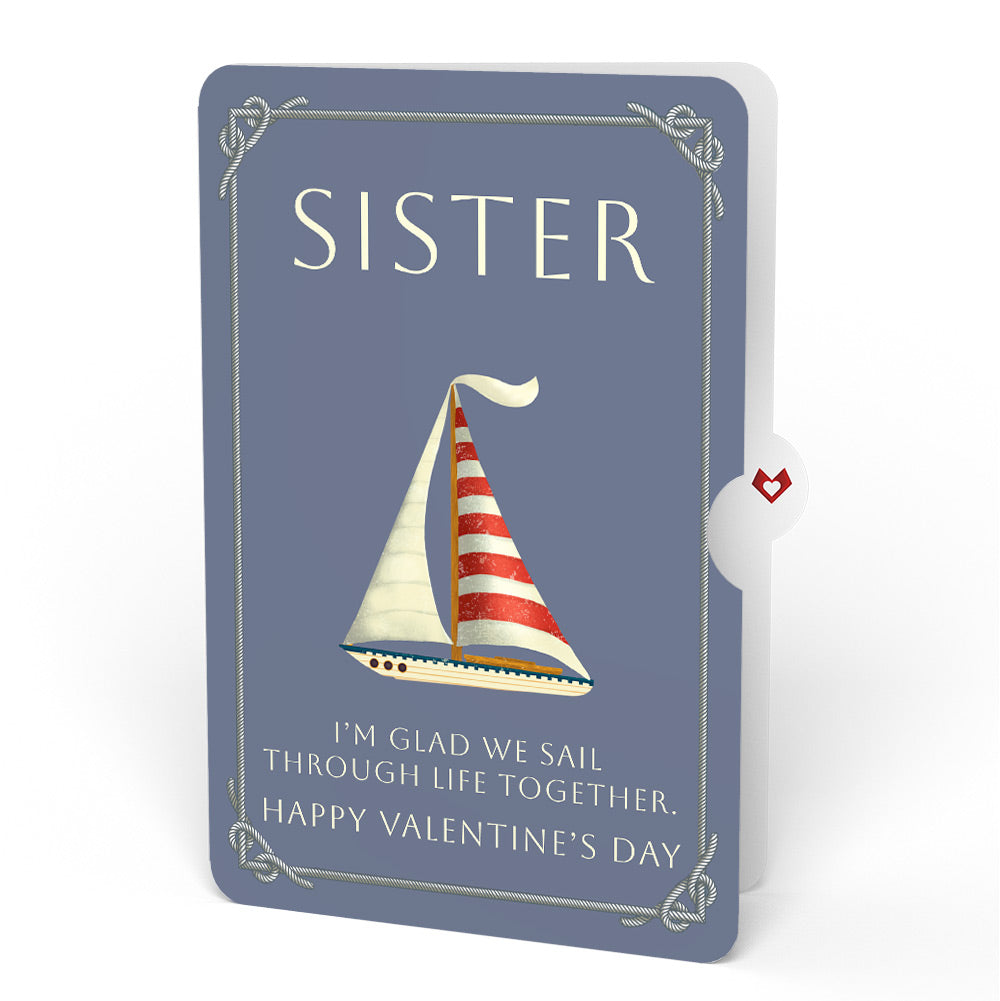 Sailboat on the Horizon Valentine Pop-Up Card and Sentiment Set for Sister