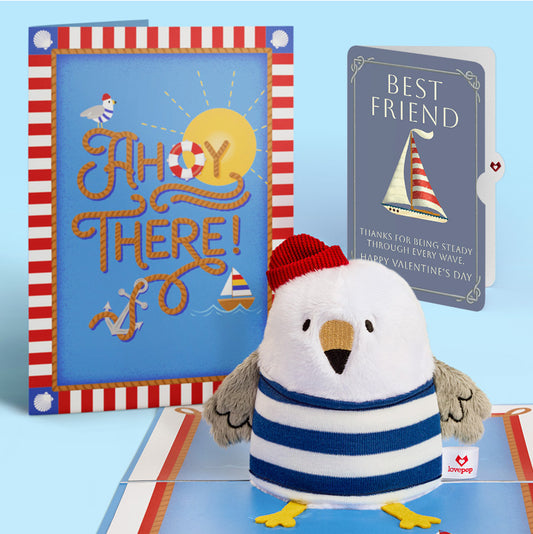 'Ahoy There' Valentine Plushpop Card and Sentiment Set for Best Friend