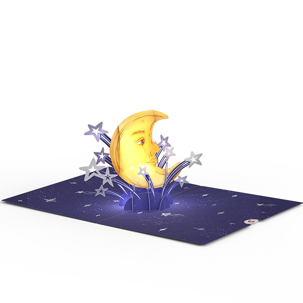 Love You to the Moon and Back Valentine Light-Up Pop-Up Card and Sentiment Set for Girlfriend