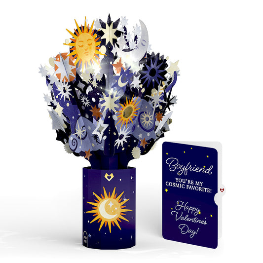 Celestial Sky Valentine Light-Up Bouquet and Sentiment Set for Boyfriend