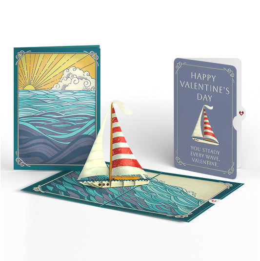 Sailboat on the Horizon Valentine Pop-Up Card and Sentiment Set