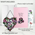 Love Grows Heart Valentine Suncatcher Card and Sentiment Set for Friend