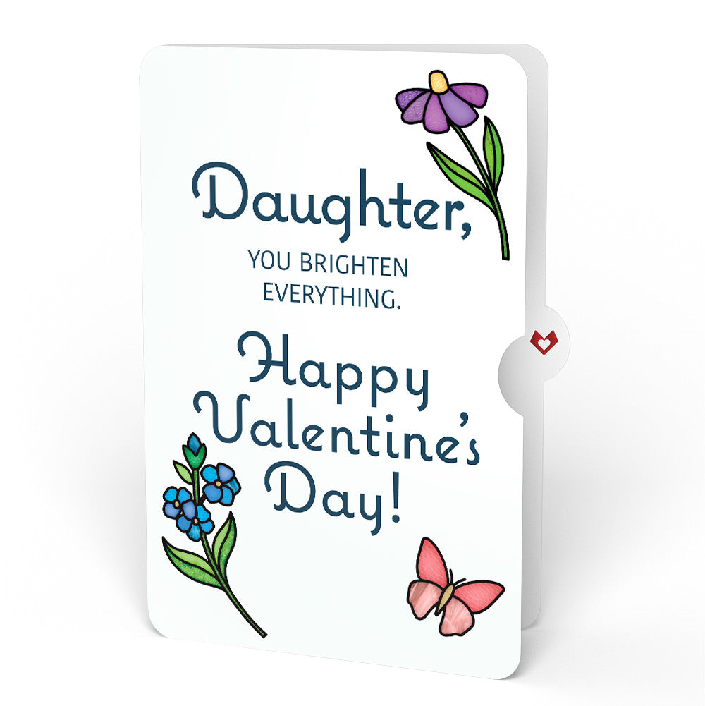 Love Grows Heart Valentine Suncatcher Card and Sentiment Set for Daughter
