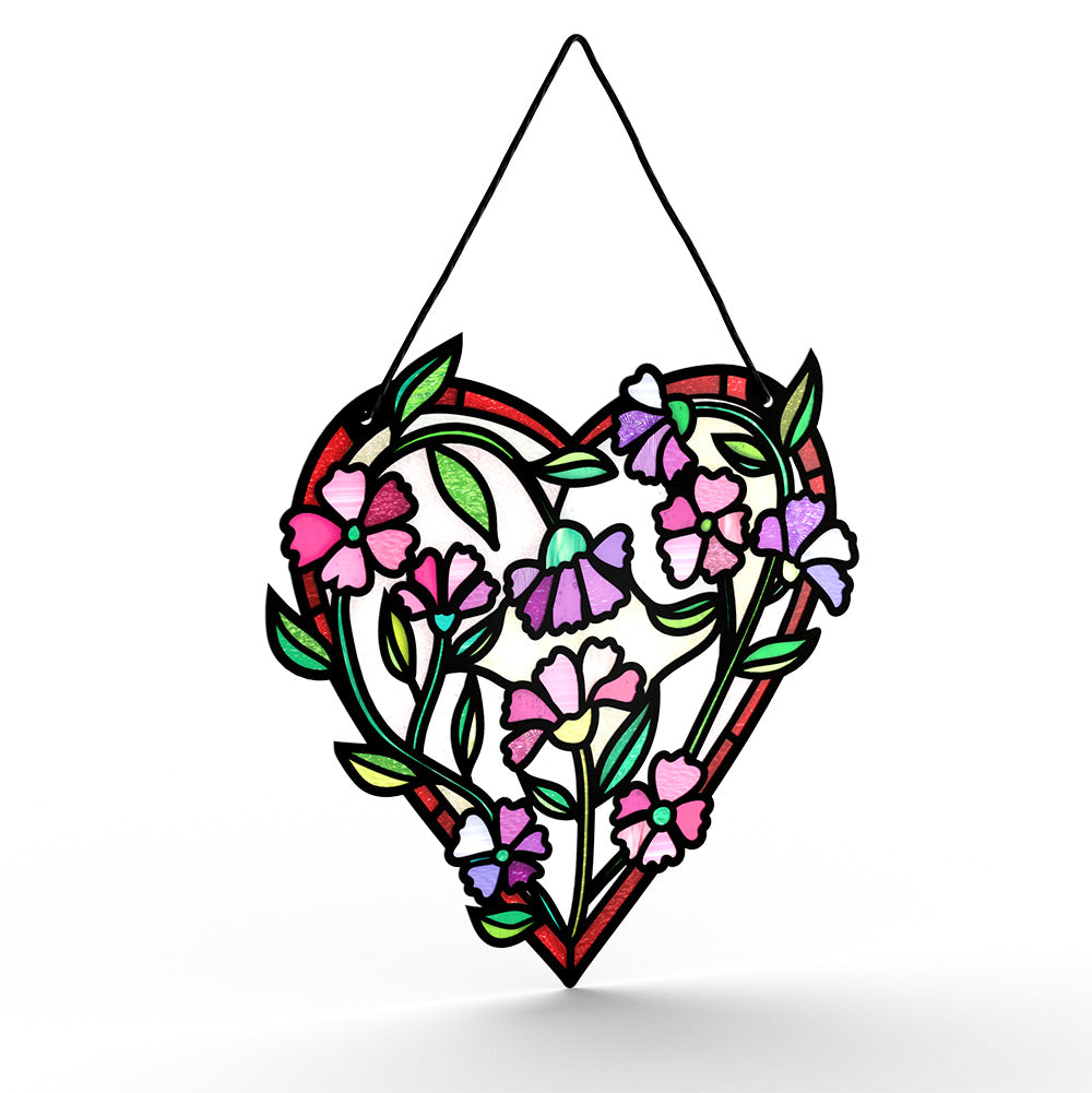 Love Grows Heart Valentine Suncatcher Card and Sentiment Set for Grandmother