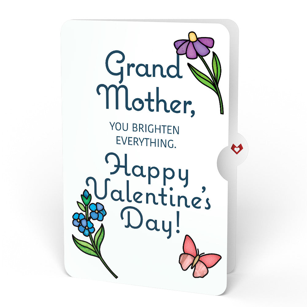 Love Grows Heart Valentine Suncatcher Card and Sentiment Set for Grandmother