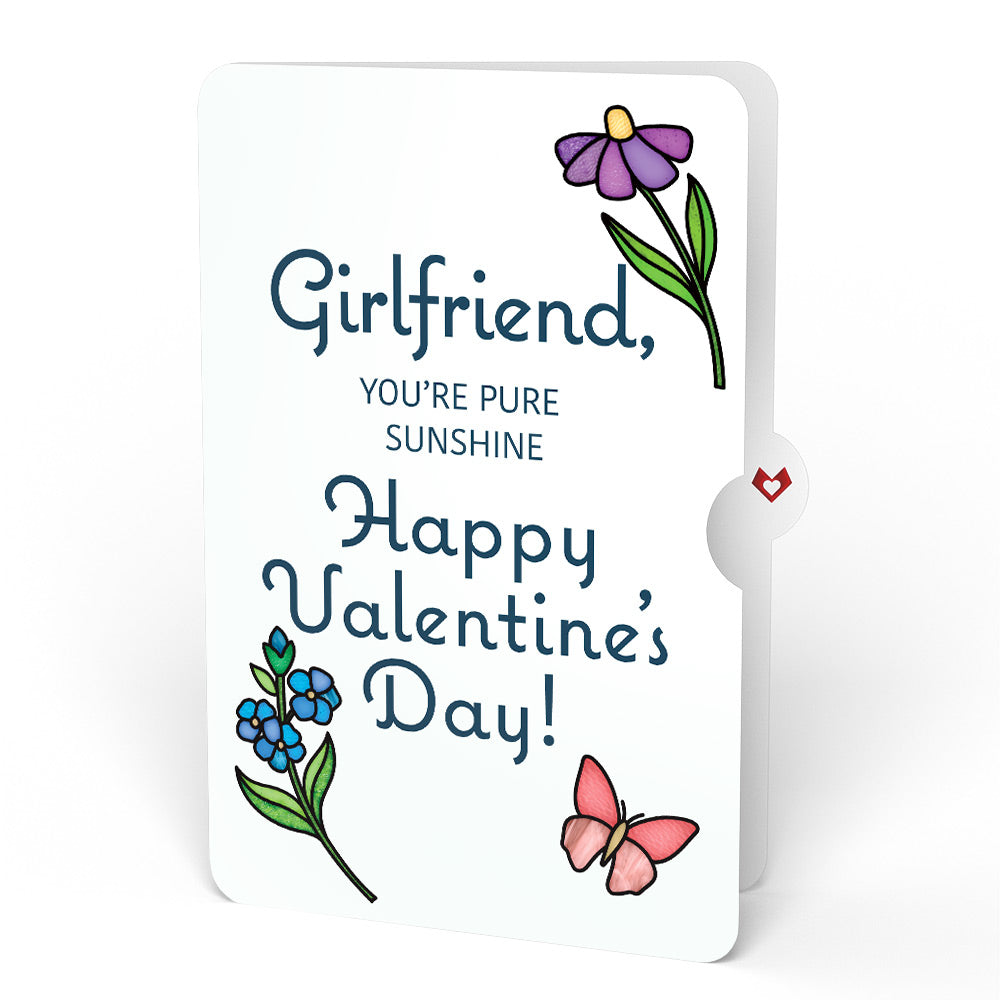 Garden Glow Valentine Suncatcher Bouquet and Sentiment Set for Girlfriend