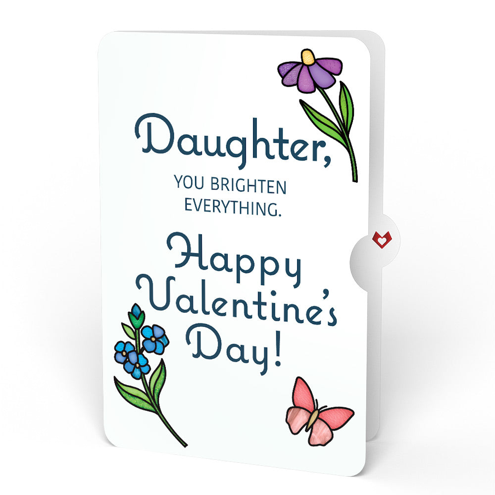 Garden Glow Valentine Suncatcher Bouquet and Sentiment Set for Daughter