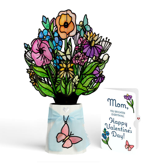 Garden Glow Valentine Suncatcher Bouquet and Sentiment Set for Mom