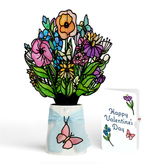 Garden Glow Valentine Suncatcher Bouquet and Sentiment Set