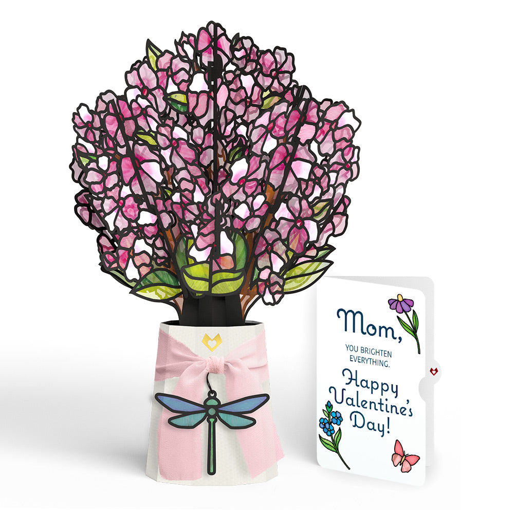 Sun-dappled Cherry Blossom Valentine Suncatcher Bouquet and Sentiment Set for Mom