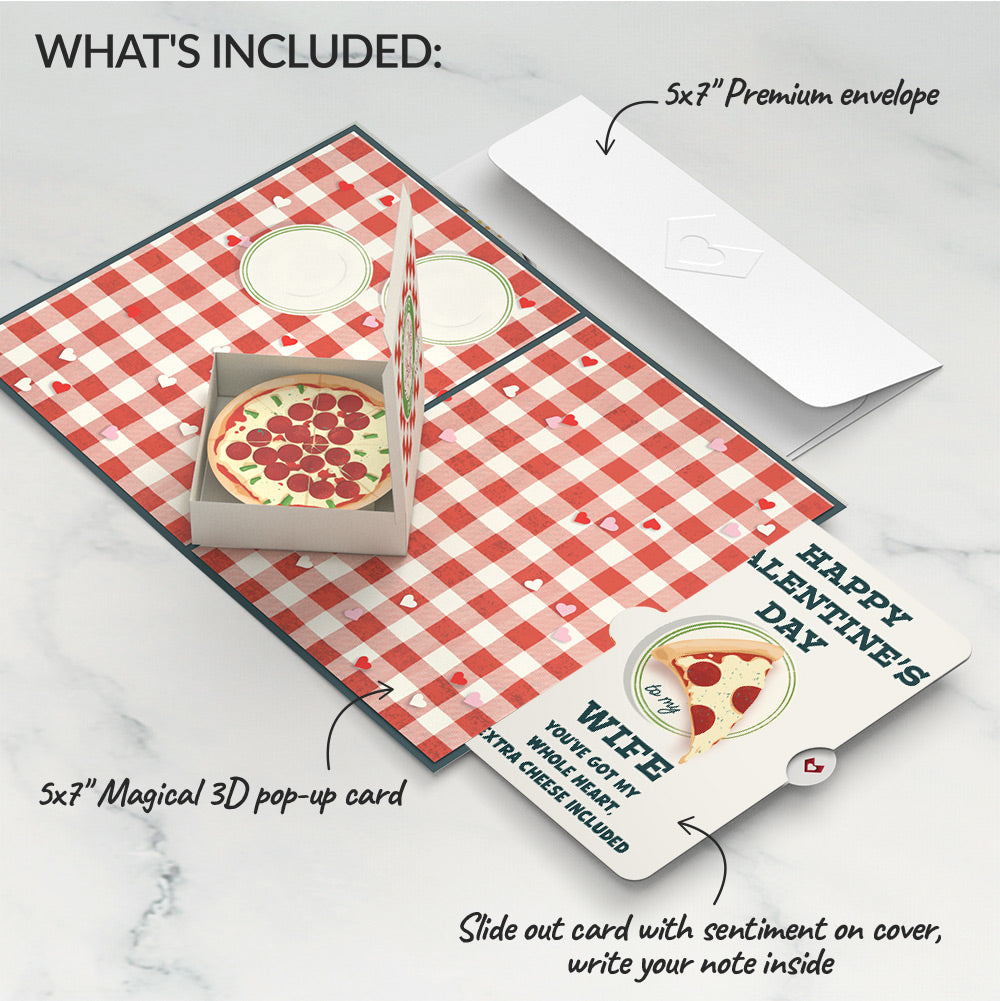 Pizza Love Valentine Pop-Up Card and Perfect Slice Sentiment Set for Wife