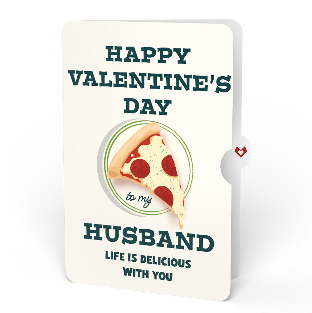 Pizza Love Valentine Pop-Up Card and Perfect Slice Sentiment Set for Husband