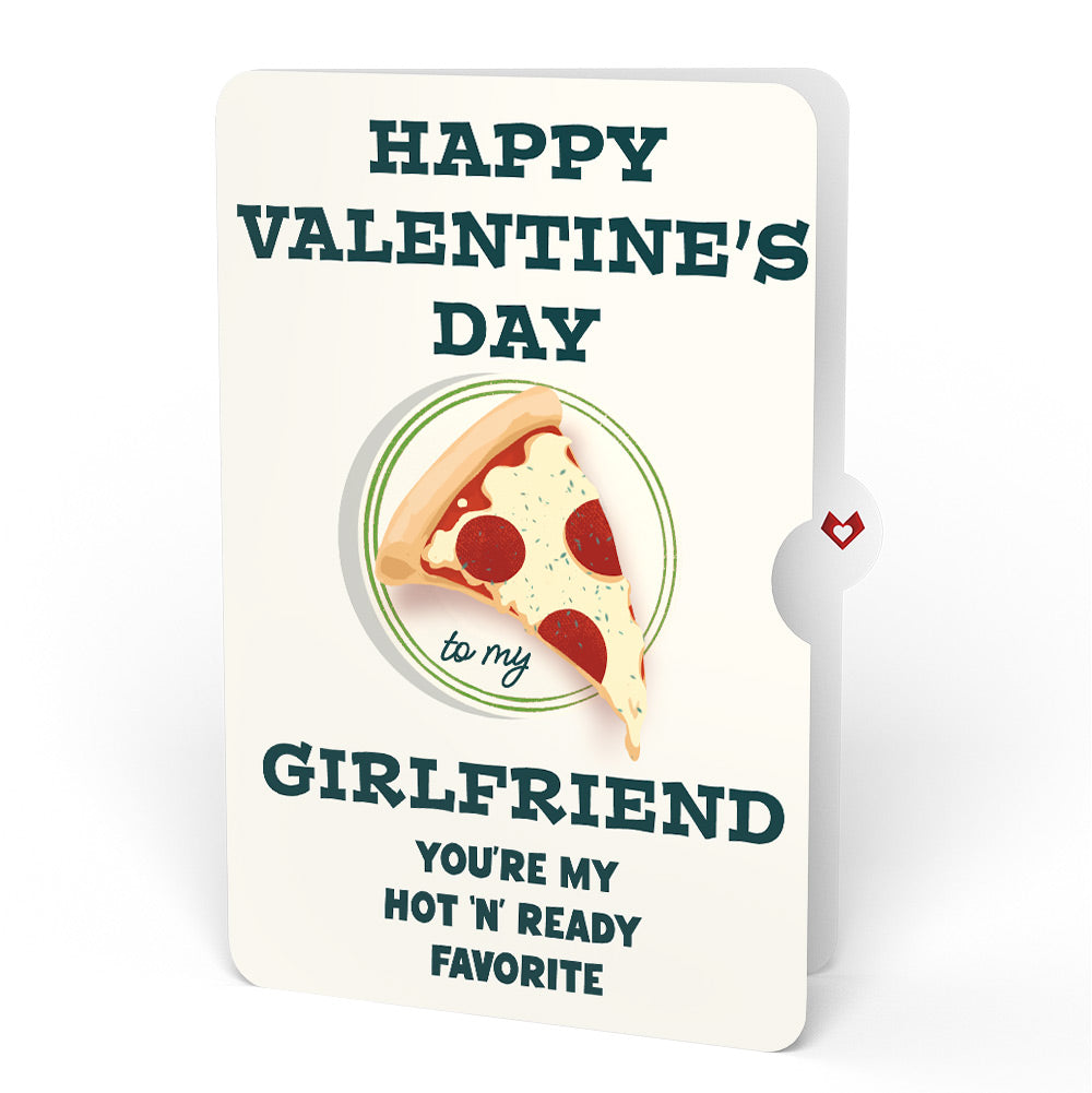 Pizza Love Valentine Pop-Up Card and Perfect Slice Sentiment Set for Girlfriend