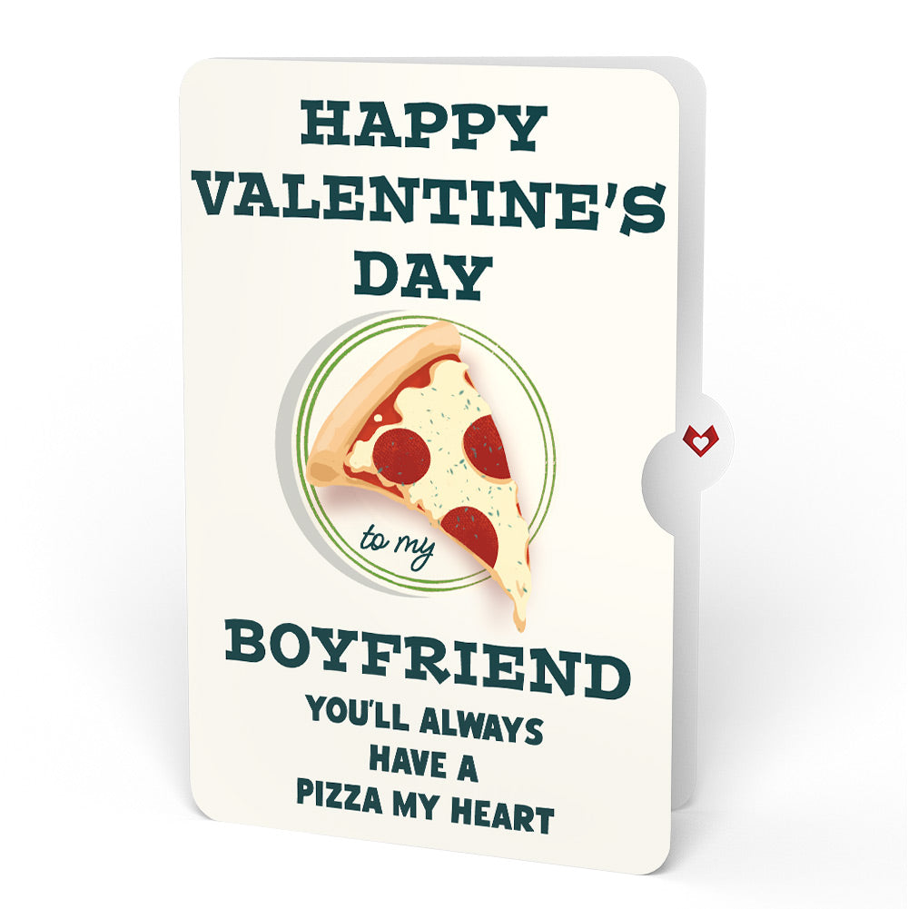 Pizza Love Valentine Pop-Up Card and Perfect Slice Sentiment Set for Boyfriend