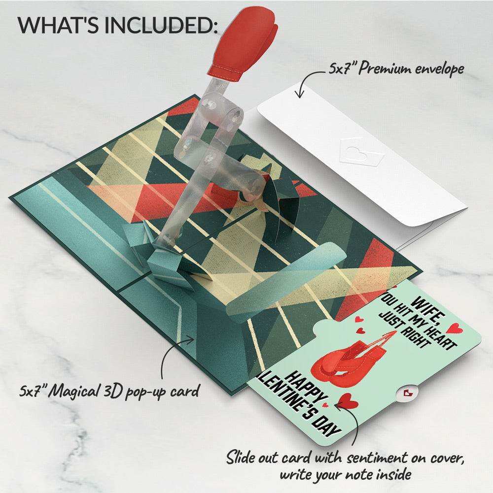 You're a Knock Out Valentine Pop-Up Card and Sentiment Set for Wife
