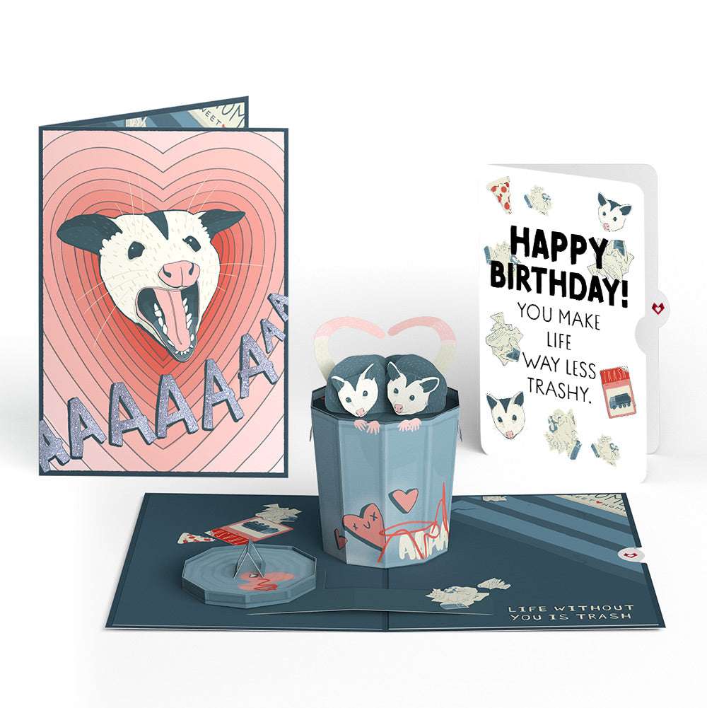 Life Without You Is Trash Possums Birthday Pop-Up Card and Sentiment Set