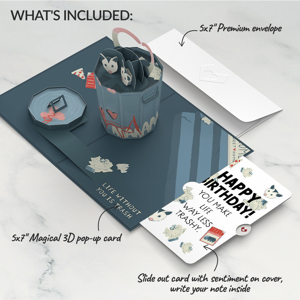 Life Without You Is Trash Possums Birthday Pop-Up Card and Sentiment Set