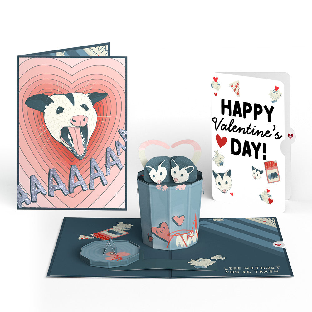 Life Without You Is Trash Possums Valentine Pop-Up Card and Sentiment Set