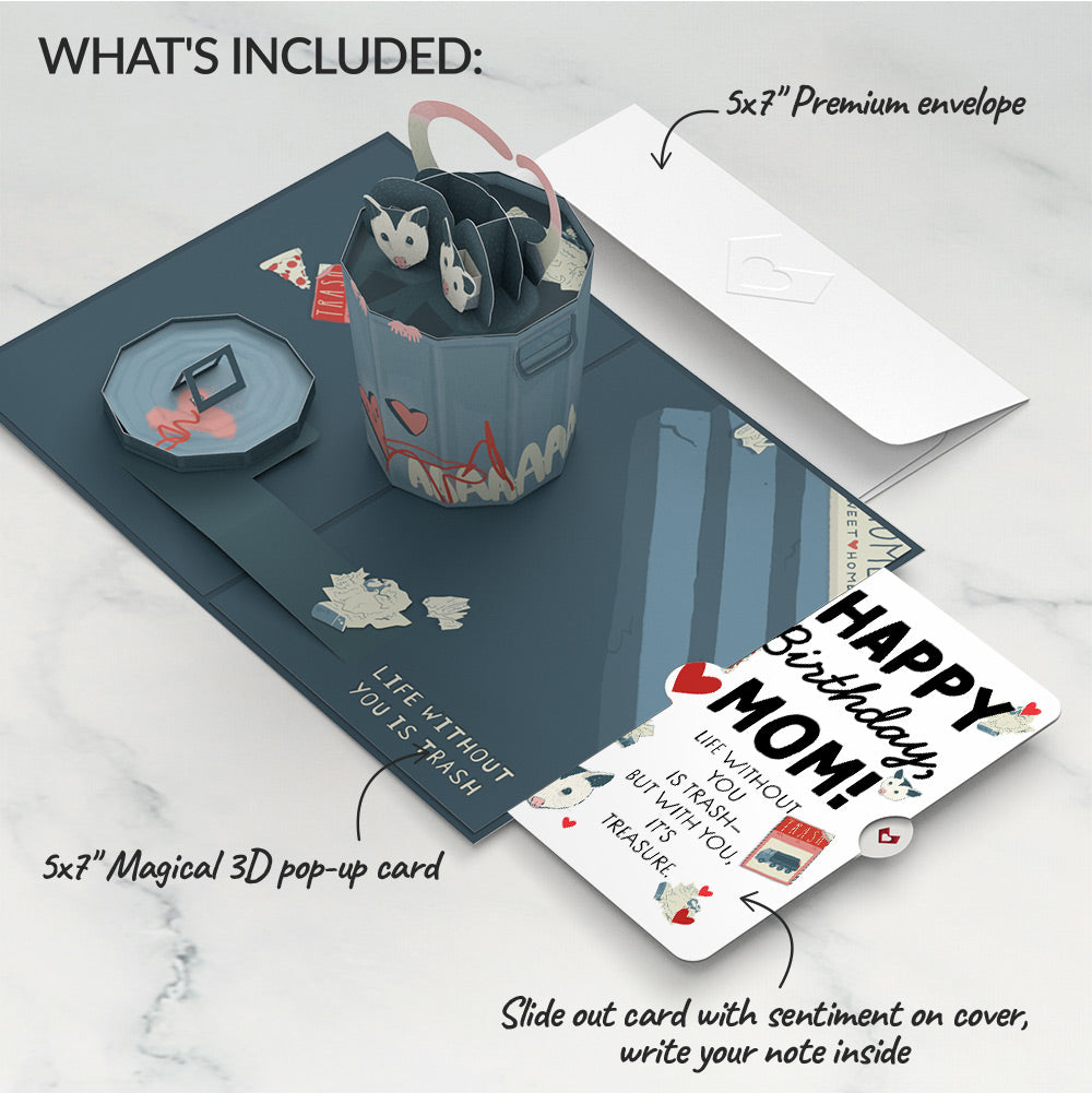 Life Without You Is Trash Possums Birthday Pop-Up Card and Sentiment Set for Mom