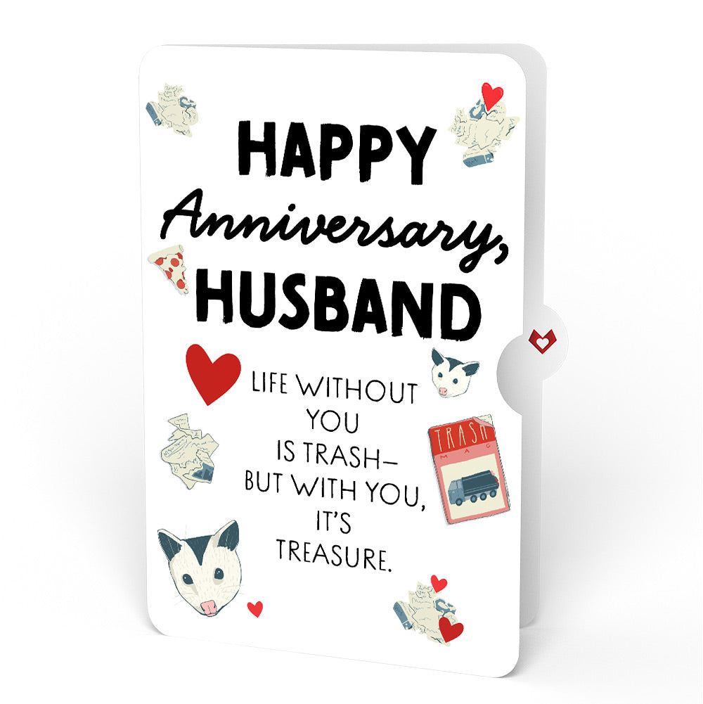 Life Without You Is Trash Possums Anniversary Pop-Up Card and Sentiment Set for Husband