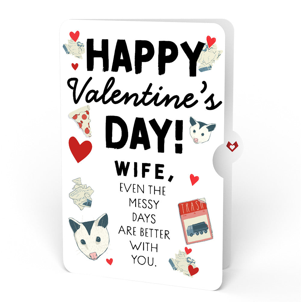 Life Without You Is Trash Possums Valentine Pop-Up Card and Sentiment Set for Wife