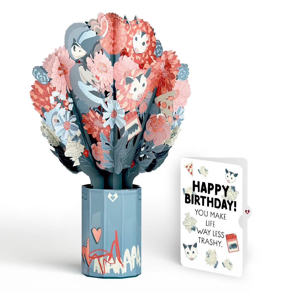 Party Possums Birthday Glitter Bouquet and Sentiment Set