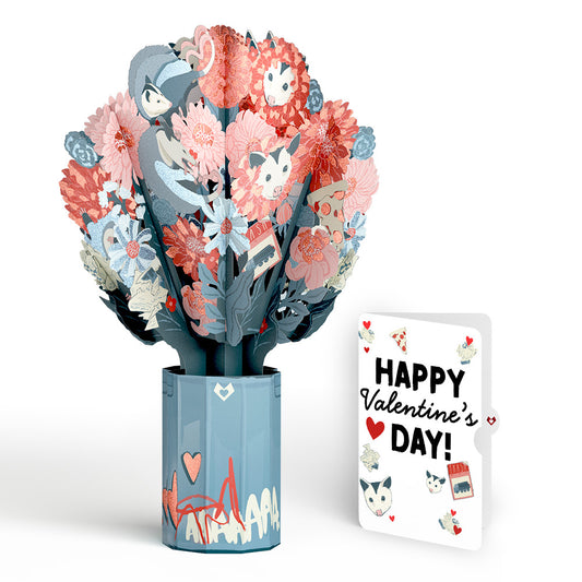 Party Possums Valentine Glitter Bouquet and Sentiment Set