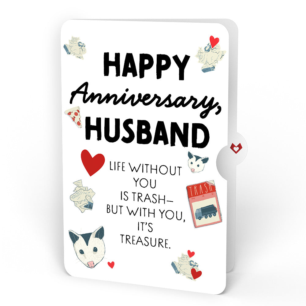 Party Possums Anniversary Glitter Bouquet and Sentiment Set for Husband
