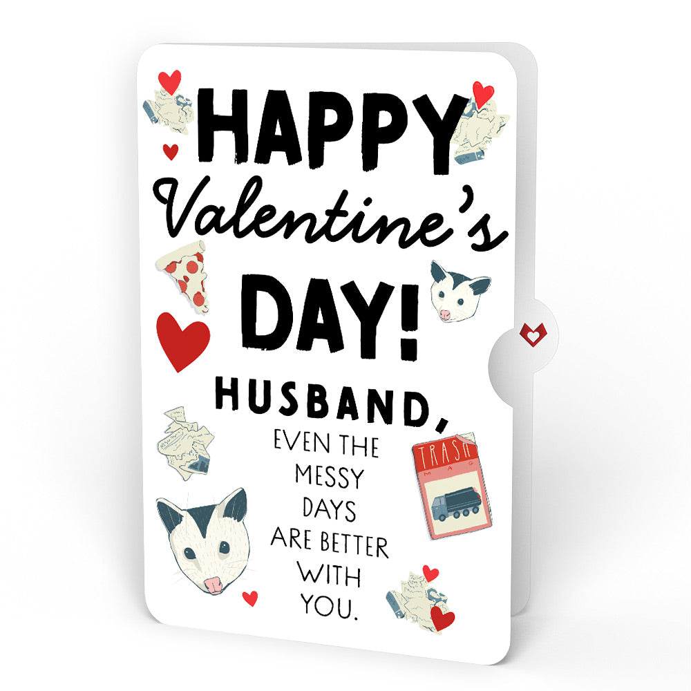 Party Possums Valentine Glitter Bouquet and Sentiment Set for Husband
