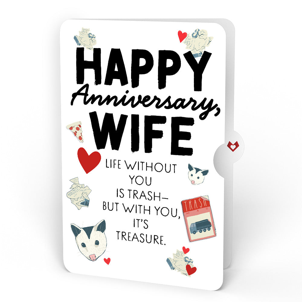 Party Possums Anniversary Glitter Bouquet and Sentiment Set for Wife
