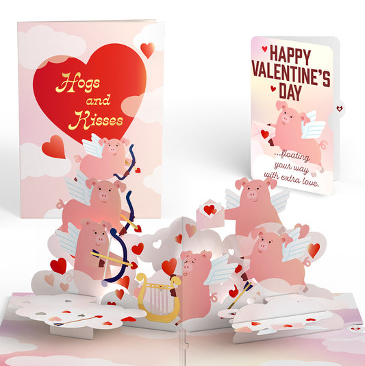 Hogs and Kisses Valentine Music and Light Pop-Up Card and Sentiment Set