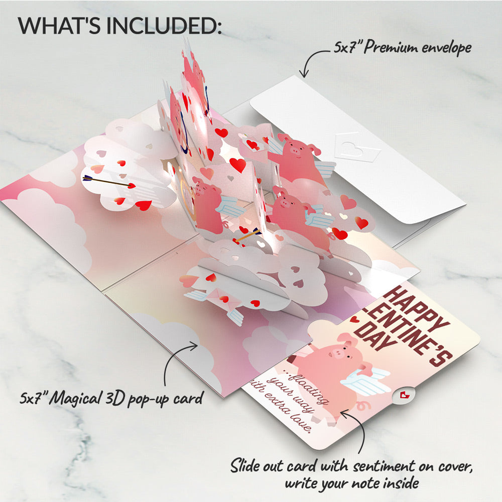 Hogs and Kisses Valentine Music and Light Pop-Up Card and Sentiment Set