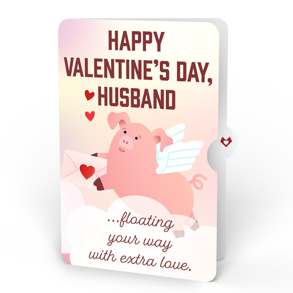 Hogs and Kisses Valentine Music and Light Pop-Up Card and Sentiment Set for Husband