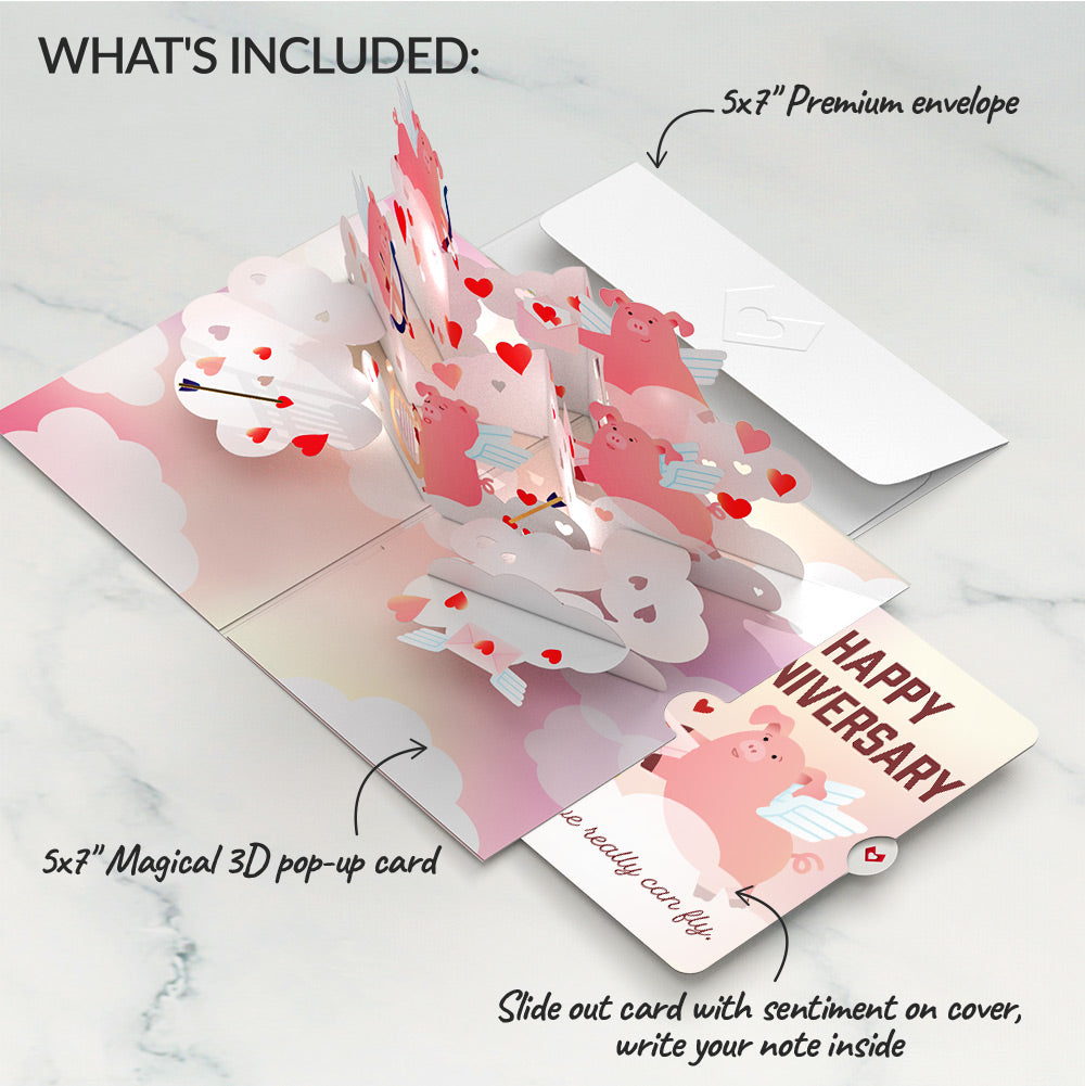 Hogs and Kisses Anniversary Music and Light Pop-Up Card and Sentiment Set