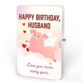 Hogs and Kisses Birthday Music and Light Pop-Up Card and Sentiment Set for Husband