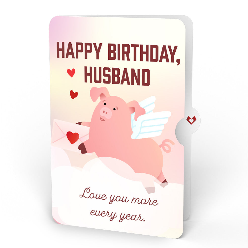 Hogs and Kisses Birthday Music and Light Pop-Up Card and Sentiment Set for Husband