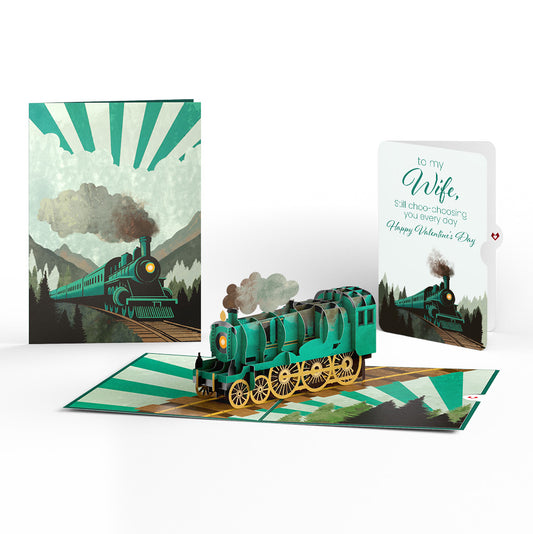 Classic Train Valentine Pop-Up Card and Sentiment Set for Wife