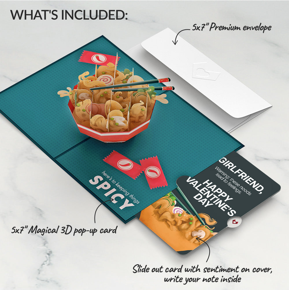 Send Noods Spicy Valentine Pop-Up Card and Sentiment Set for Girlfriend