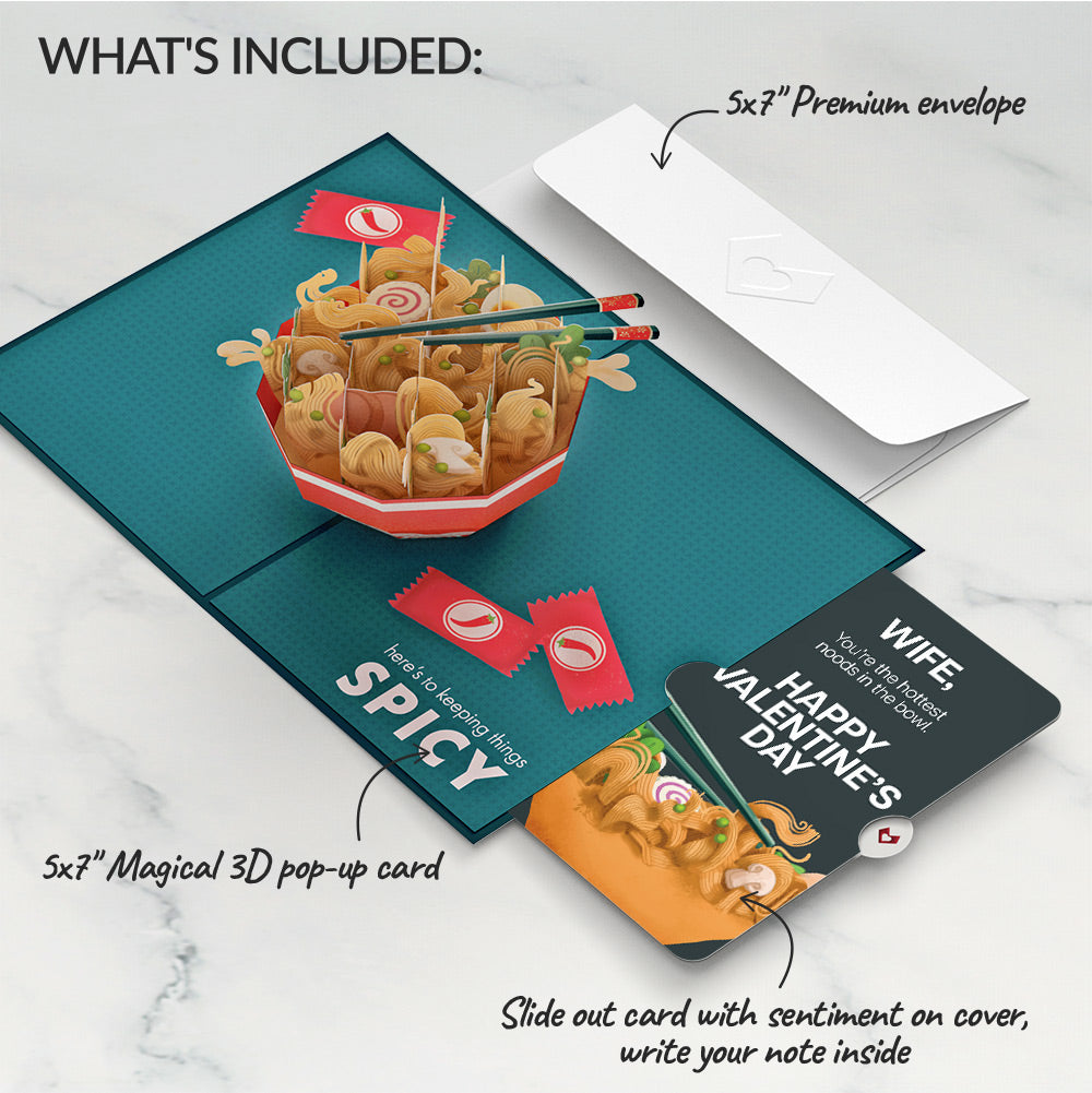 Send Noods Spicy Valentine Pop-Up Card and Sentiment Set for Wife