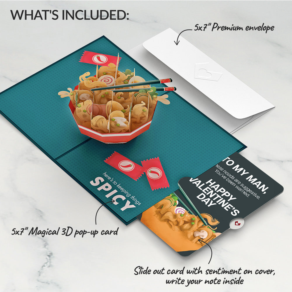 Send Noods Spicy Valentine Pop-Up Card and Sentiment Set for Him