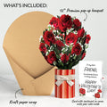 Romantic Red Roses Valentine Bouquet and Sentiment Set for Friend